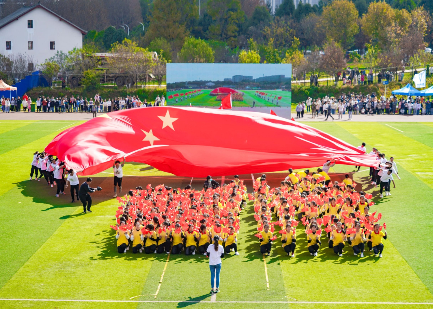 运动会飞扬的旗帜